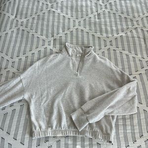 Cropped garage zip up pullover